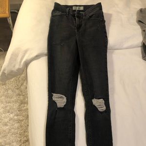 Topshop Washed Black/Dark Gray Jamie Jeans